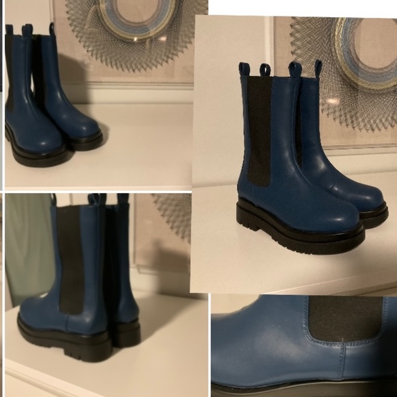 Raid. Fabulous faux leather blue Chelsea boots - Picture 1 of 9